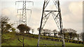 Pylons and power lines near Straid