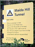 TQ2682 : Maida Hill Tunnel safety rules, Regent's Canal, London by Jaggery