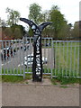 ST1776 : Cardiff: millennium milepost in Cathays Park by Chris Downer
