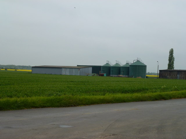 Farm buildings and silos, Green Road near Eye