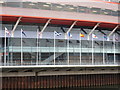 Cardiff: flags outside the Millennium Stadium