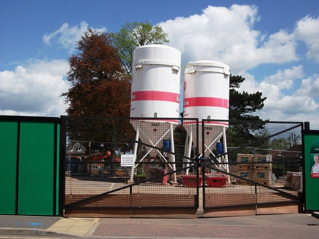 Dry Mortar Silos On Building Site © John Brightley Cc By Sa 2 0 Geograph Britain And Ireland