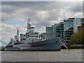 TQ3380 : River Thames, HMS Belfast by David Dixon