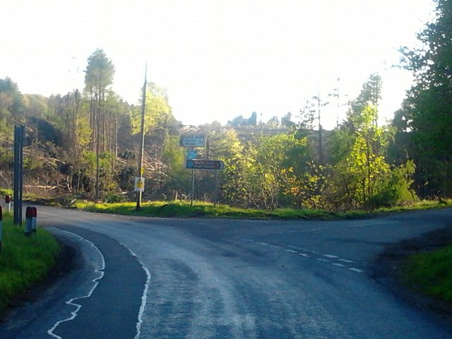Canglour Glen, road junction