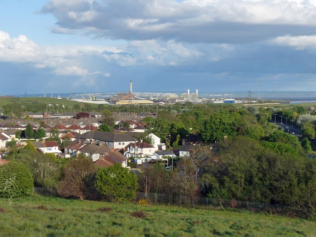 View towards Uskmouth Power Station, Newport