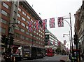 TQ2781 : Union Jacks in Oxford Street London by PAUL FARMER