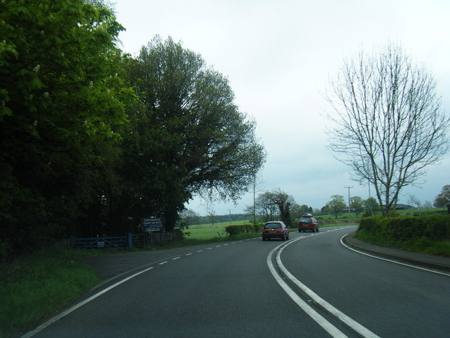 A49 north of Bickley Moss
