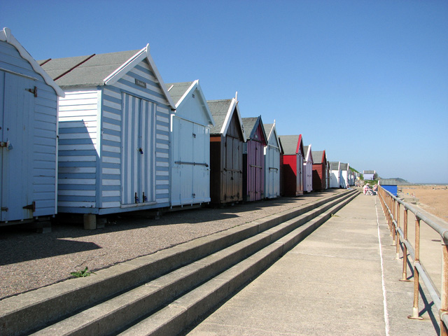 Beach huts at Old Felixstowe beach © Evelyn Simak cc-by-sa/2.0 ...