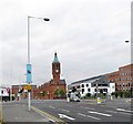 The clock tower at the Gas Works Business Park, Ormeau Road