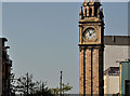 J3474 : The leaning Albert Clock, Belfast (2) by Albert Bridge