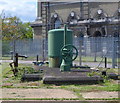 Closeup of a cylinder and valve wheel, Cricklewood Pumping Station