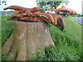 Sculpture beside the new section of the A470 road