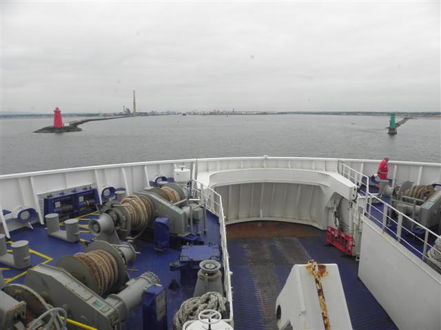 Approaching the port of Dublin