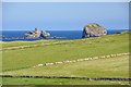 NC4068 : Fields and sea stacks, Durness by Jim Barton