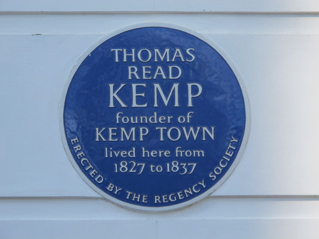 Blue plaque re Thomas Kemp, Sussex Square, BN2