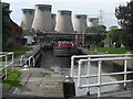 SE4824 : Ferrybridge Lock with the Ferrybridge Power Station Cooling Towers in the background by John M Wheatley