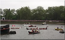 TQ2777 : Canadian and Maori native canoes, River Thames by David Anstiss