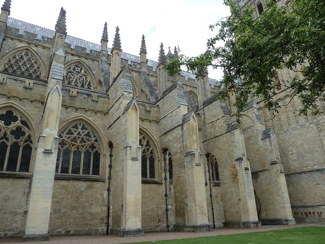 Massive buttresses, Exeter Cathedral
