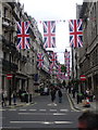 TQ2980 : London: Union flags over Jermyn Street by Chris Downer