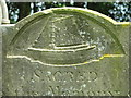 TM4198 : Norfolk wherry on Joseph Bexfield's gravestone, Thurlton by Evelyn Simak