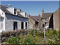 Buildings alongside lane in Lauder