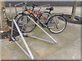 Cycle racks with locks left by commuters