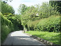 The road entering Alderley from the east