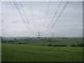 Transmission lines seen from the northern perimeter of Raisby Quarry