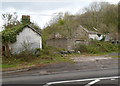 Abandoned buildings alongside the A48 south of Margam