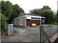 Larger of two buildings in the BT telephone exchange compound, Bwlch 