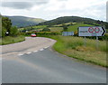 Bend in the A40 at the junction for  Llangynidr