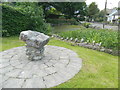 Baptismal pool & explanatory plaque, Corntown