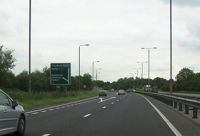 Mickleover turnoff from A38 north
