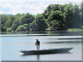 SP9113 : Fishing from a boat on Tringford Reservoir, near Tring by Chris Reynolds