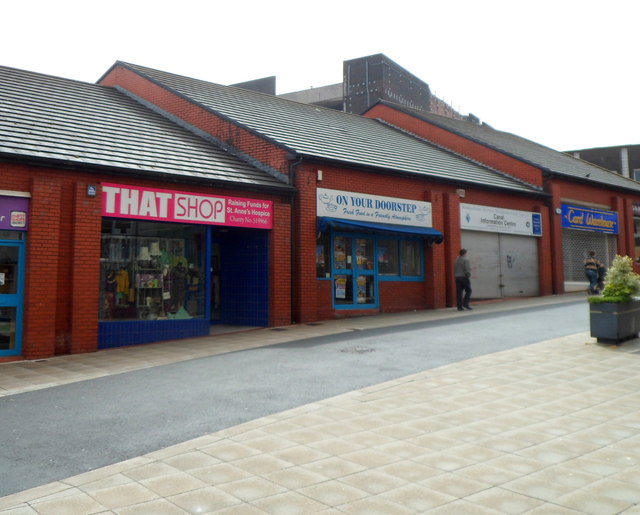 Upper Dock Street shops in June 2012, Newport