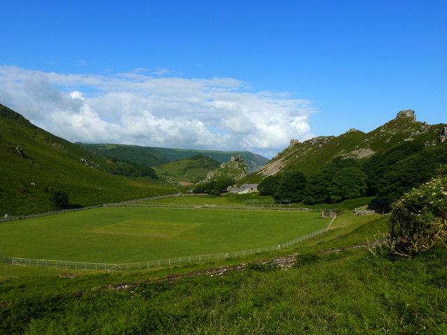 The cricket ground in the Valley of Rocks, Lynton