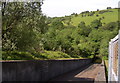 The spillway at Lower Lliw reservoir