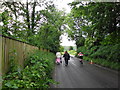 Pedestrians and a cyclist in the Petersfield Road