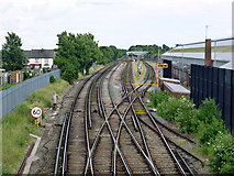 TQ7868 : Railway east of Gillingham level crossing by Robin Webster