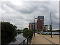 Riverside walk towards the footbridge to the canal