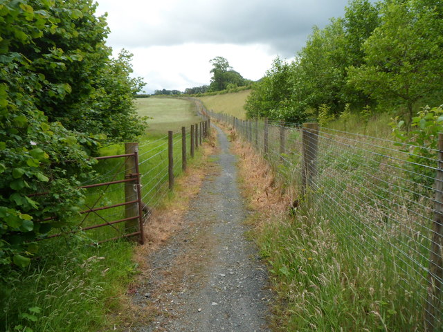Track between the current and former route of the A479 south of Talgarth
