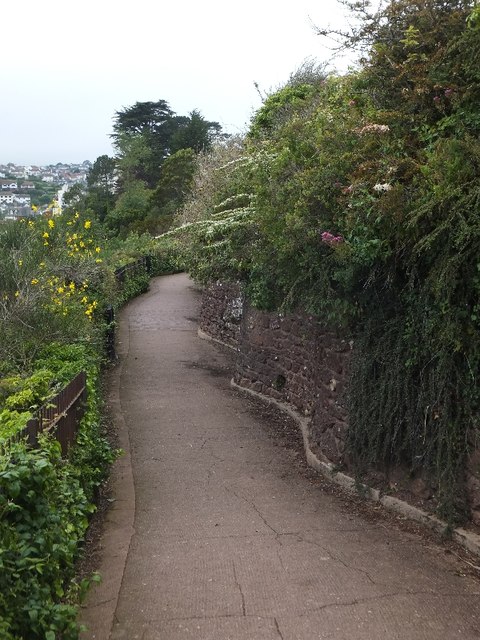 Retaining wall in the gardens of Roundham Head