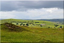 SK1874 : Hey Farm, Wardlow from the edge of Longstone Moor by Neil Theasby