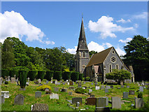TQ5696 : Church and churchyard, Bentley Common by Robin Webster
