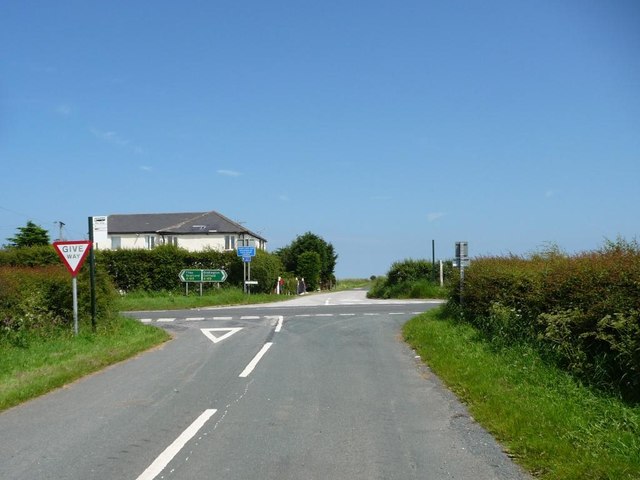 Grindale Road crossing the A165