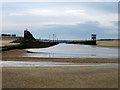 TQ9517 : Rye harbour entrance, low tide by Robin Webster