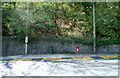 Bus stop, postbox and litter bin, Cwmavon