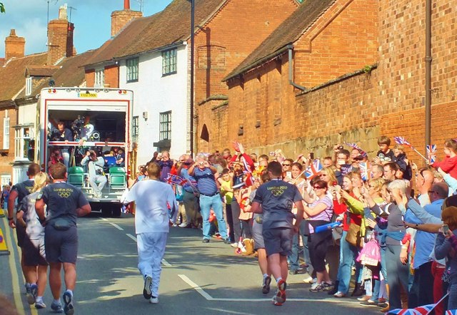 Olympic Torch in New Street Kenilworth