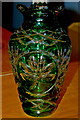 M2133 : Moycullen - Celtic Crystal - Clear/Green Crystal Vase by Joseph Mischyshyn