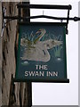 Inn sign at "The Swan Inn" in Crewkerne